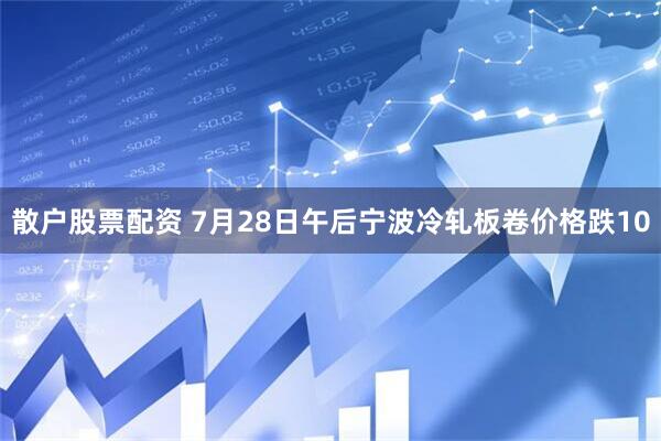 散户股票配资 7月28日午后宁波冷轧板卷价格跌10